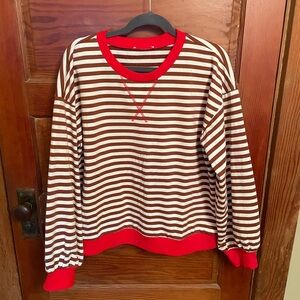 Striped Brown and Red Sweatshirt